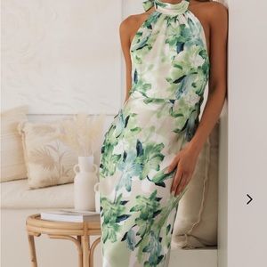 COPY - Floral halter open back maxi dress. Never worn before!